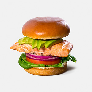 salmon burger*